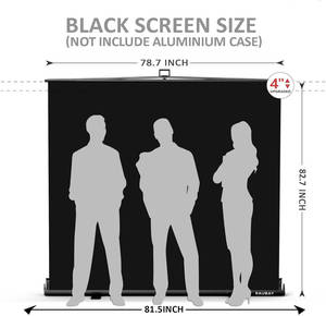 RAUBAY 78.7 x 82.7in Large Collapsible Black <b>Backdrop</b> Screen Portable Retractable Panel Photo Nude Background with <b>Stand</b> - Product Image 2
