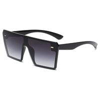 Lunettes de soleil rectangulaires oversize sans monture pour femme, dégradées, protection UV400, idéales pour l'été et les voyages