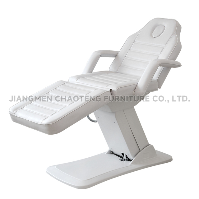 Electric Adjustable Leather Spa Massage Bed 3 Section Foldable Metal Frame High Density Sponge Mattress for Commercial Salon