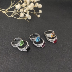 Anillo de Compromiso Clásico de Cobre de Alta Calidad, Estilo David Yurman, con Cristales y Baño de Rodio, para Parejas, Hombres y Mujeres, Venta al Por Mayor - Product Image 5
