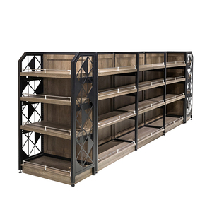 Su misura struttura in acciaio negozio di alimentari espositore in legno pannello piatto posteriore scaffale del supermercato - Product Image 2