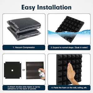 Acoustic bọt Hội Đồng Quản trị âm thanh hấp thụ âm thanh cô lập 100% polyester sợi kim tự tháp hình dạng forrecording <span class=keywords><strong>Studio</strong></span> flightcase bộ phận bọt - Product Image 3