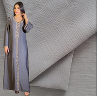 Vente flash : Tissu Nida noir de jais 100 % polyester, tissu coréen pour abaya de Dubaï, pour robe/voile arabe