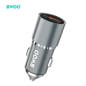 BWOO חדש הגיע 2 ב 1 38w פ"ד רכב טלפון מטען אלומיניום סגסוגת חומר 3a מהיר טעינת מיני usb רכב מטען