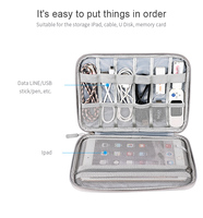 Étui de rangement multifonctionnel à double couche pour câbles de données et gadgets de voyage, sac de rangement portable pour accessoires électroniques numériques