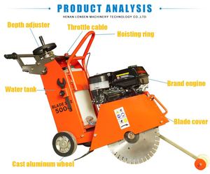High-Performance <b>Gasoline</b>/Diesel Engine 15HP High Efficiency Road Cutting Concrete Saw Cutter with Great Price - Product Image 3