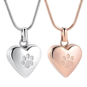 Nuevo Collar con Colgante de Urna de Cremación de Acero Inoxidable Electrochapado de Lujo, Conmemora a Seres Queridos y Mascotas, en Forma de Corazón, Hoja y Mariposa - Product Image 1