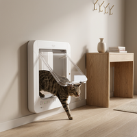 Parc pour chien, porte intelligente RFID pour animaux de compagnie, trappe automatique pour chat, verrouillage 4 directions, anti-pincement, contrôle à distance par application pour intérieur et extérieur