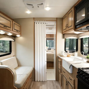 Rideau de <span class=keywords><strong>douche</strong></span> pliable à boucle magnétique double face de 32 pouces : mini pare-éclaboussures accordéon pour baignoire, <span class=keywords><strong>camping</strong></span>-<span class=keywords><strong>car</strong></span> et baignoire de toilettage pour animaux - Product Image 1