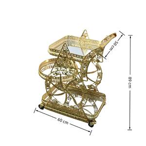 ワインセラー用高級モダンゴールドスチール4輪耐久性ホテルトロリー - Product Image 1
