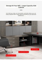 Ensemble de bureau et chaise exécutifs modernes et minimalistes en chêne élégant pour une personne, idéal pour le bureau, l'appartement ou la maison