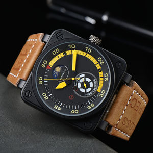 Hete Originele <span class=keywords><strong>Br</strong></span> Merk Sport Luxe Multifunctionele Mechanische Uurwerk Horloges Lederen Band Heren Ross Vierkante Horloges - Product Image 1