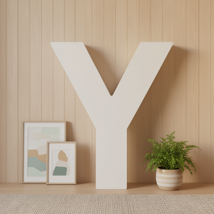 Panneau mural en bois lettre Y 12 pouces blanc décoratif pour la maison - Product Image 3