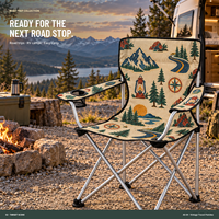 Chaise de plage pliable robuste avec accoudoirs et porte-gobelet, personnalisable avec logo, idéale pour le Vanlife et les voyages