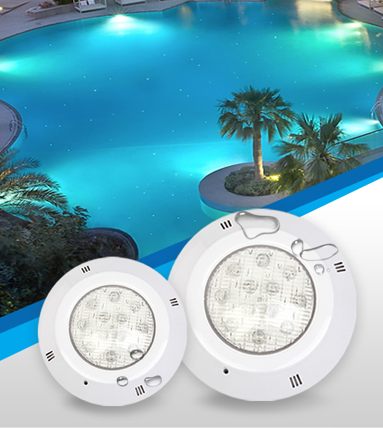 PK6005 Waterproof Wall-Mounted ABS+UV Underwater LED Light IP68 with Remote Control Changeable Colors Lamp for Swimming Pool
