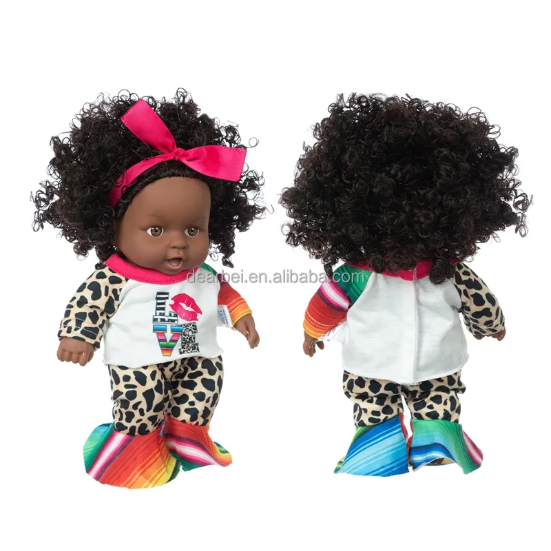Personalizza le bambole del bambino rinato di prezzo all'ingrosso nuovo arrivo bambole di peluche realistiche da 8 pollici per la bambola nera del vinile della ragazza con i capelli Afro