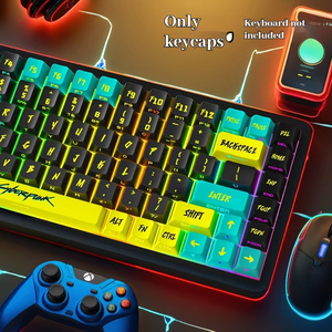 Teclas Cyberpunk de 129 Teclas, Perfil Cherry, Grabado Lateral, Translúcidas, PBT, Personalizadas, Adaptadas para Teclados Mecánicos - Product Image 5