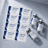Étiquettes personnalisées pour flacons de 10 ml, autocollants holographiques en PET imperméables pour l'image de marque des bouteilles