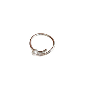 S925 Sterling <b>Silver</b> Pearl <b>Ring</b> For Women Simple Index Finger Jewelry Everyday Wear White Round Bead Design - Product Image 5