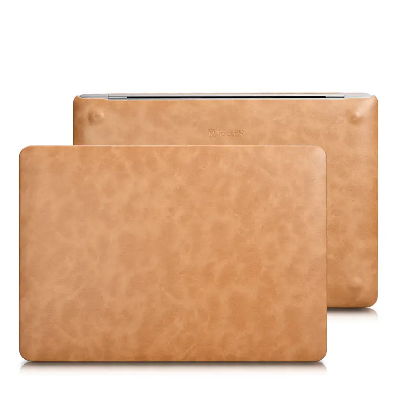 2021 vente en gros nouvelle série en cuir véritable housse de protection pour ordinateur portable noir pour Macbook Pro 14 16 pouces