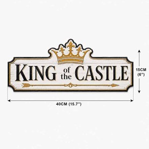 Letrero Metálico <span class=keywords><strong>King</strong></span> <span class=keywords><strong>of</strong></span> <span class=keywords><strong>the</strong></span> Castle, Decoración de Pared Vintage con Corona, Decoración Rústica para Cuarto de Hombre, Dormitorio u Oficina, Placa Metálica en Relieve - Product Image 3