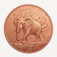 Pièce de monnaie de défi souvenir en cuivre fin 999 de 1 oz, personnalisée avec impression UV et peinte, motif Grand Éléphant Africain, pour les amateurs de nature