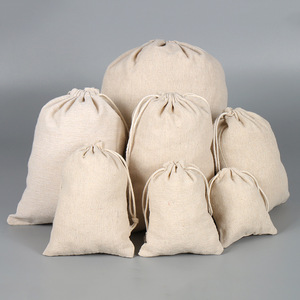 Sac en toile de coton naturel de grande taille avec cordon de serrage, logo personnalisé imprimé à l'écran, sac en coton biologique respirant pour cadeaux, café, voyage - Product Image 4