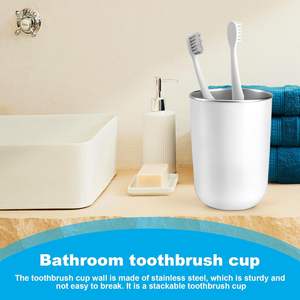 Vaso de Acero Inoxidable de 12 Onzas, Vaso para Baño, Portacepillos de Dientes, Vaso Reutilizable - Product Image 2