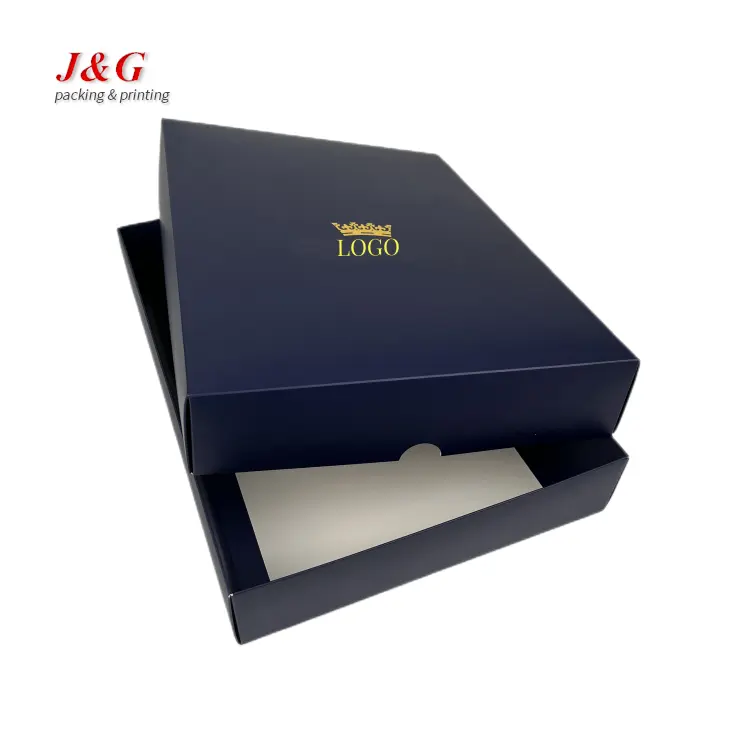 Couvercle et boîte de base de fabricant d'or de quantité minimale de commande bas grandes boîtes d'emballage d'emballage de t-shirt bleu de luxe pour cadeau d'expédition