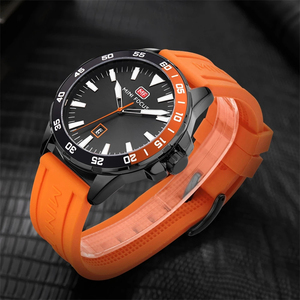 <span class=keywords><strong>Relojes</strong></span> Deportivos MINI FOCUS 0020, Reloj para Hombre con Calendario y Fecha, Reloj de Cuarzo con Correa de Goma Naranja, Resistente al Agua, a la Moda - Product Image 3