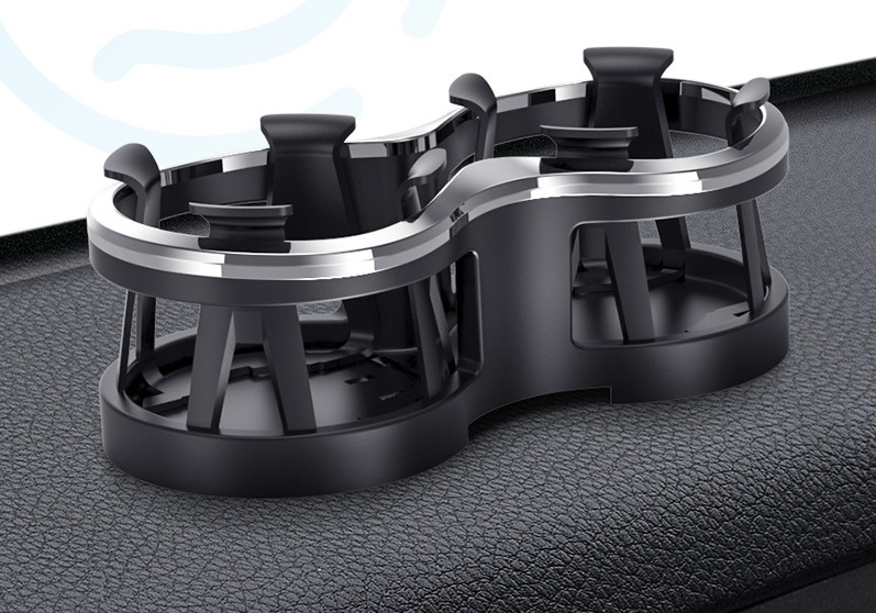 TactiCraft Universal Double Hole Car Cup Holder - Vehicle Interior Accessory