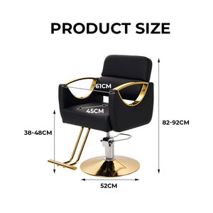 Cadeira de Barbeiro e Salão Comercial com Design Moderno, Apoio de Braço em Couro Sintético, Bomba Hidráulica, Altura Ajustável, Assento Giratório e Alta Densidade - Product Image 5