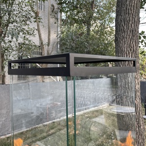 Chauffe-terrasse extérieur Foyer chauffant d'hôtel Foyer au gaz <span class=keywords><strong>propane</strong></span> noir mat avec verre - Product Image 2