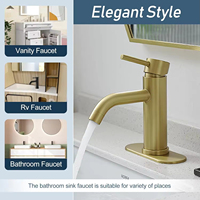 Robinet de lavabo de salle de bain moderne en acier inoxydable, monocommande, à capteur tactile, à poser sur le plan, finition brossée, à trou unique, avec valve en céramique, garantie 2 ans