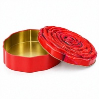 Boîte cadeau en fer blanc 3D gaufrée motif rose, conteneur métallique personnalisé imprimé pour chocolats, bijoux, cadeaux de mariage
