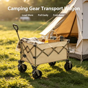 Collapsible Folding Camping Wagon Portable Outdoor Hand Cart for <b>Picnic</b> Market Stall Grocery Shopping - Product Image 6