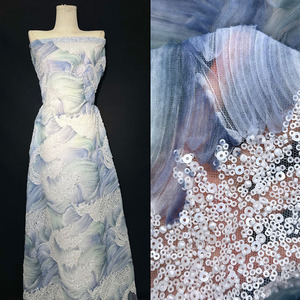 Tela bordada soluble en agua a precio de fábrica, tela Aso Ebi de encaje de cordón grande más nueva, elegante y cómoda para vestido de novia de mujer - Product Image 2