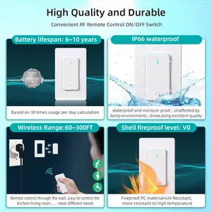 UL Certified 15A Wireless Remote Control Electrical Light Switch Plug And Socket With Outlet Easy-to-Use Home Automation