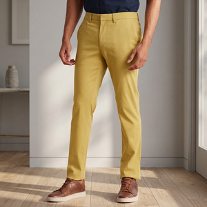 Pantalones Casuales Vintage de Talla Personalizada, Color Piel, para Hombre, Antiarrugas, Transpirables, Ecológicos, de Poliéster/Algodón Suave, Precio Bajo - Product Image 2