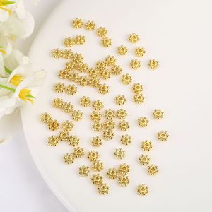 Perles entretoises en forme de fleur plaquées or Lisheng Jewelry 6 mm pour la fabrication de bracelets et de colliers DIY - Product Image 3