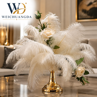 Centre de table de luxe en plumes électroplaquées pour mariage, décoration de table d'hôtel, restaurant, bar, KTV, arrangement floral