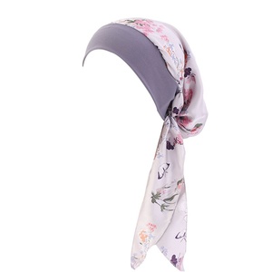 Bonnet élastique à large bord de style rustique, <span class=keywords><strong>turban</strong></span> d'été pour chimiothérapie, <span class=keywords><strong>foulard</strong></span> pour cheveux longs, couvre-chef pour femmes, chapeaux pour le <span class=keywords><strong>cancer</strong></span>, bandana - Product Image 4