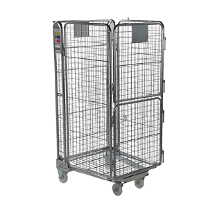 Gegalvaniseerde stalen rolcontainers, handkarren, trolleys, 500 kg draagvermogen, opvouwbaar ontwerp, 5-inch wielen, supermarkt apparatuur, OBO - Product Image 1