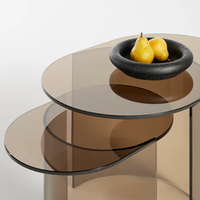 Juego de mesa de centro de acrílico de diseño personalizado, mesa de centro de retazos irregulares