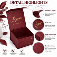 Boîte rigide en carton personnalisée de qualité supérieure en forme de livre avec logo en feuille d'or, boîte cadeau magnétique pour accessoires vestimentaires de mode