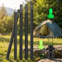 Poteau de tente léger en fibre de carbone, 2 sections réglables, pour camping en extérieur, tige de bâche