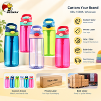Bouteille d'eau Beeman pour enfants, idéale pour l'école, avec paille et poignée, portable, en plastique, réutilisable, personnalisable avec logo, vente en gros, fabrication