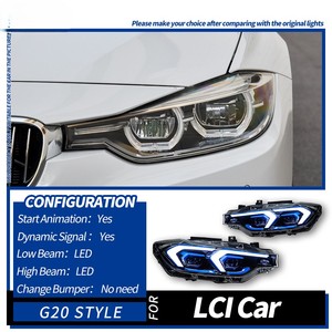 Faros Delanteros para Automóvil, Color Azul, Totalmente Sellados, 6000K, para BMW Serie 3 F30/F35 2012-2019, Carcasa Impermeable de ABS, Ensamblaje Plug+Play - Product Image 6