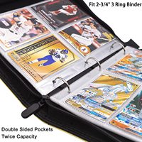 Lot de 50 pochettes 400 pochettes pour cartes à collectionner 2.5x3.5 ", protecteur de page double face 4 poches 6.1x7.6", carte pour classeur A5 Mini 3 anneaux