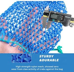 Sacs à appâts en filet pliables, sacs à appâts de pêche, boîte à appâts en caoutchouc pour homard, crevettes, crabes, équipement et accessoires de pêche - Product Image 3